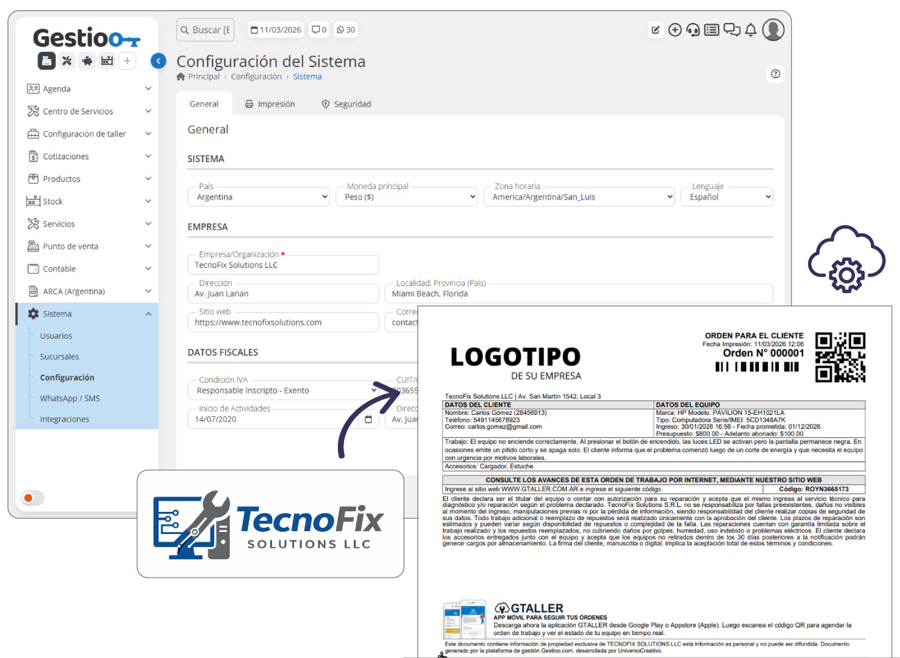 Módulo Sistema – Configuraciones generales
